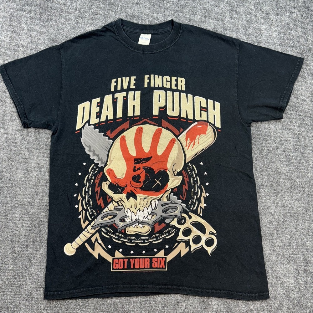 Five Finger Death Punch Shirt Mens Medium Black Got Your Six Tour 2016 Band Tee